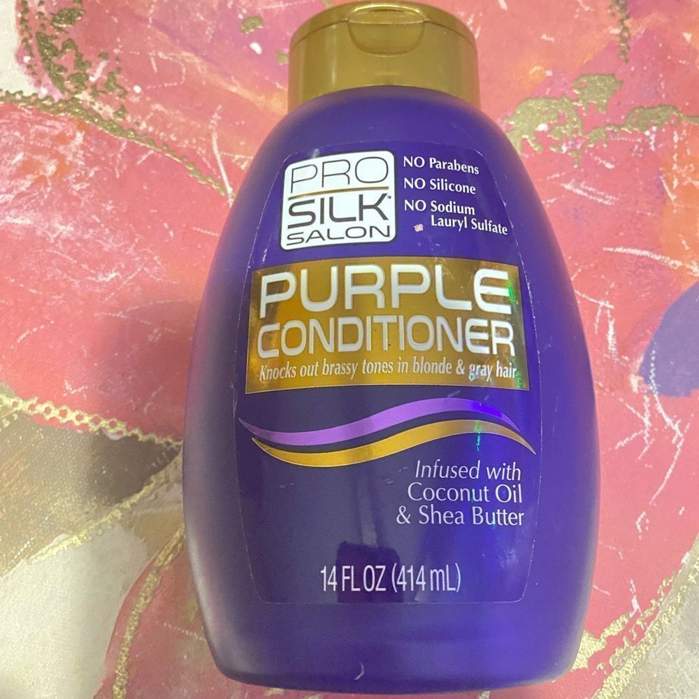 ποΈPro Silk Salon Purple Shampoo &ConditionerβCoconut Oil & Shea Butter 14OZ - Picture 3 of 9